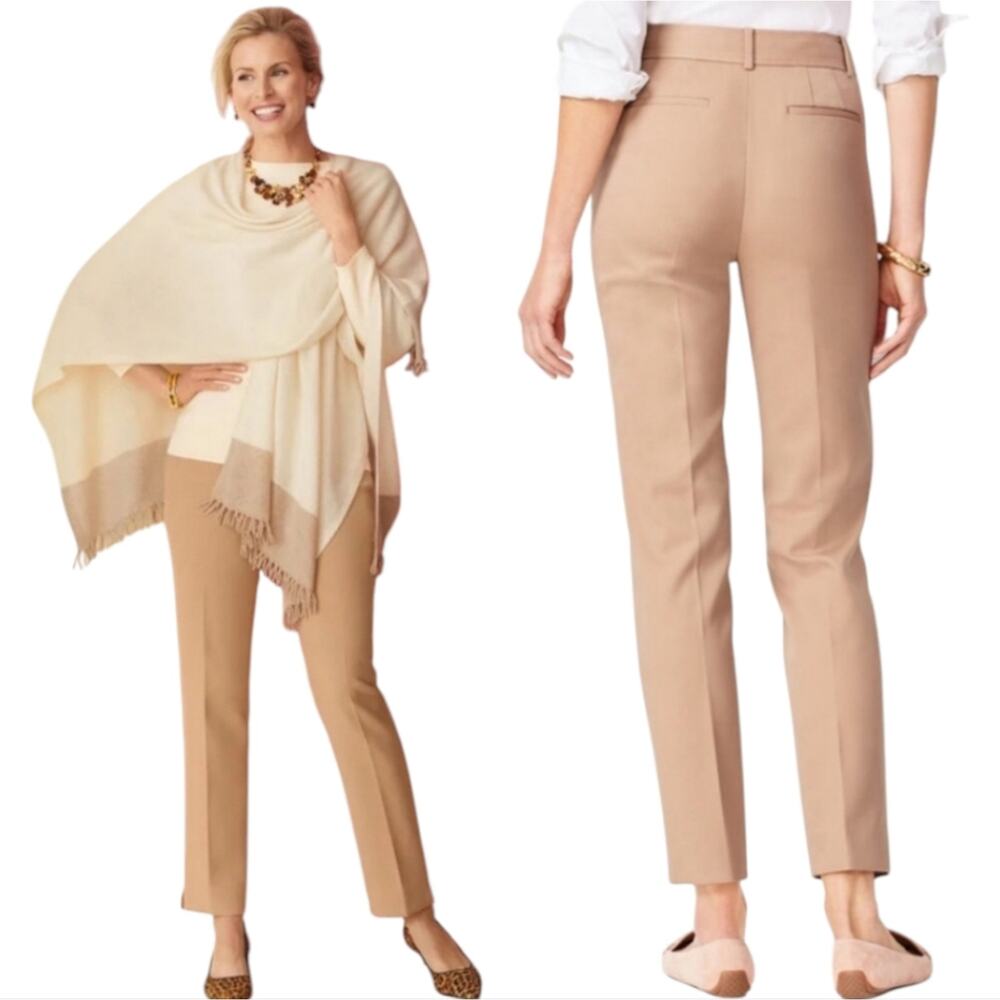 Talbots Beige/Tan Straight-Leg Dress Trousers